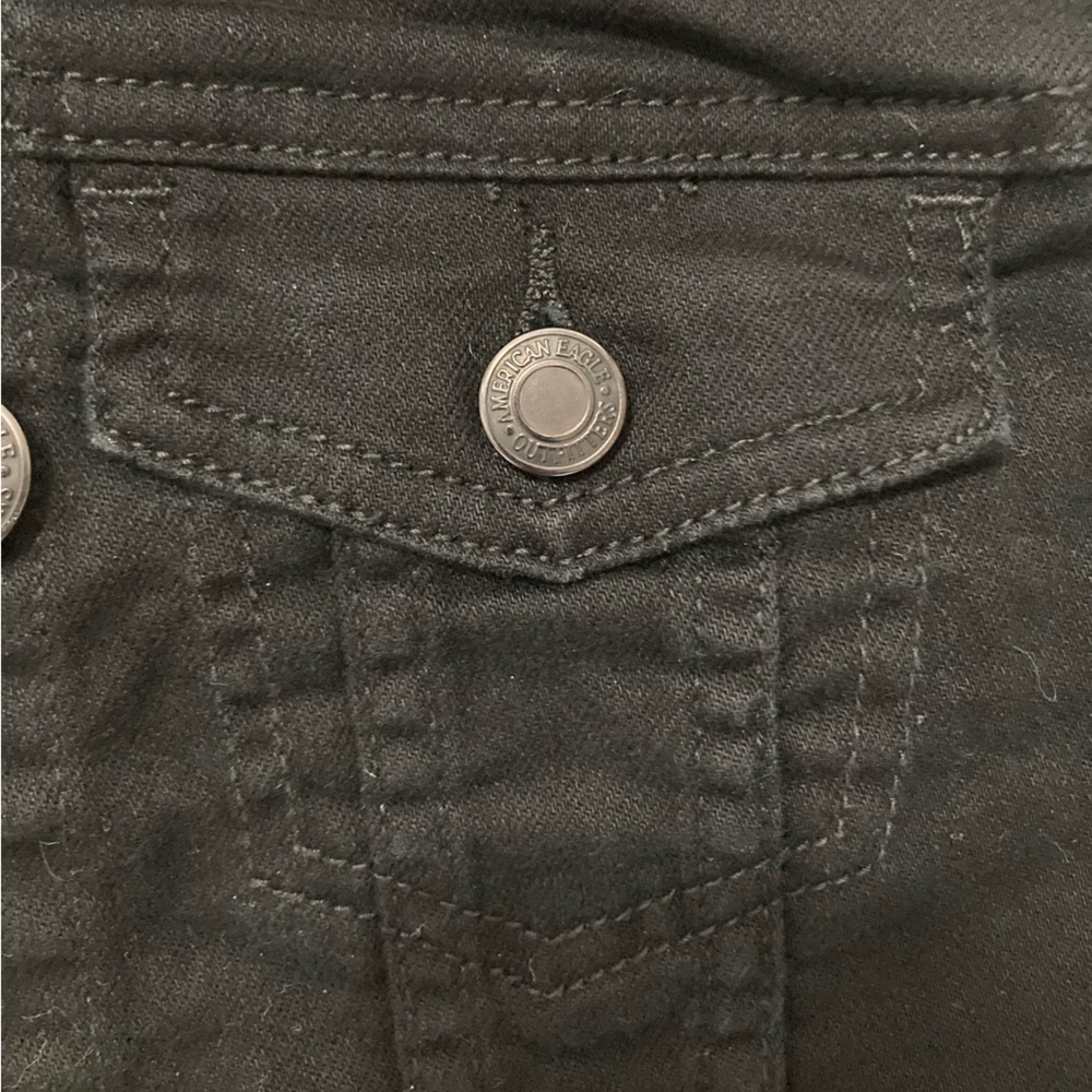 AEO 🦅 Black Denim Vest - Picture 8 of 10